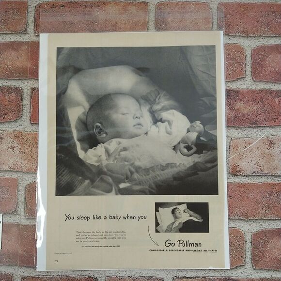 1950 Pullman Sleep Like a Baby Vtg Magazine Print Article Train Berth Rest Scene - Picture 4 of 16